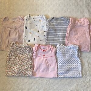 0-3 Month Set of Carter's Kids Pajamas Sleep Sacks - Pink, Gray, White